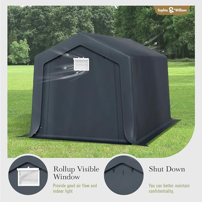 Carport Storage Shed 8x12 Portable Heavy Duty Shelter