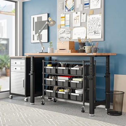 4-Tier NSF 9-Bin Steel Wire Shelving Rack, 36"W x 14"D x 31"H, Graphite