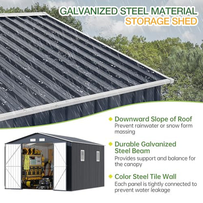 Steel Storage Shed with Floor Frame 10 x 12 ft