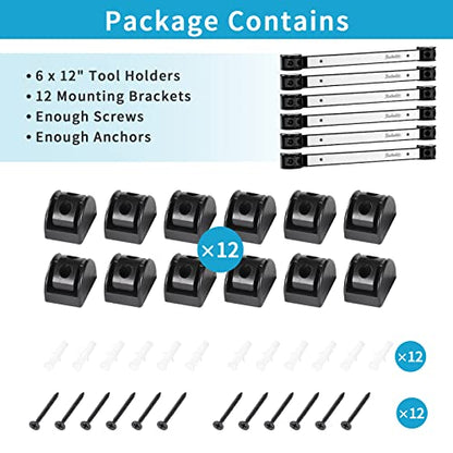 6 Pieces 12" Magnetic Tool Holder Strip (6 Count)
