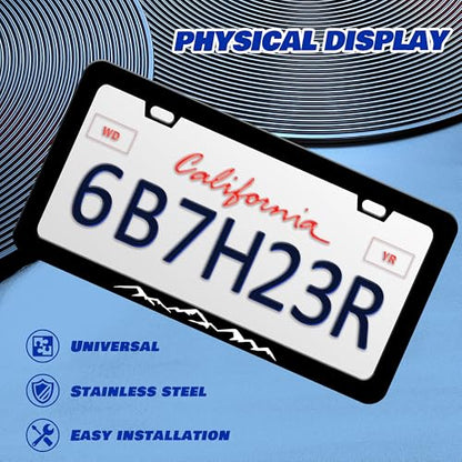Black White Mountains License Plate Frame Stainless Steel 6x12 Inch 2