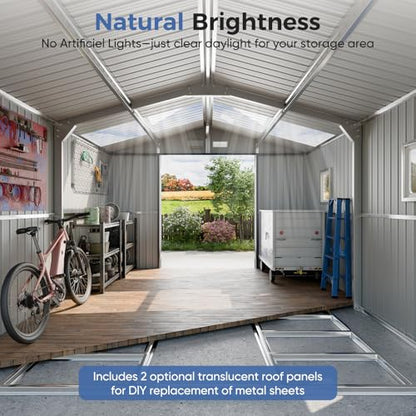 10x12 FT Metal Storage Shed with Reinforced Frame