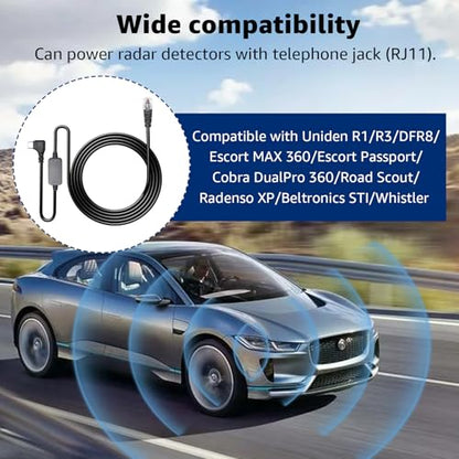 USB C to RJ11 Radar Detector Power Cord for Escort Uniden Cobra