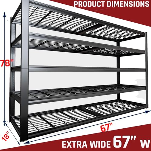 67" W Garage Shelving Heavy Duty
