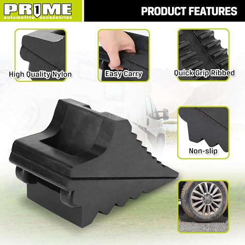 PR1ME Heavy Duty Rubber Wheel Chocks