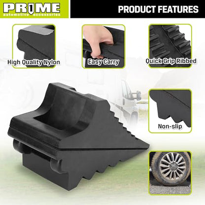 PR1ME Heavy Duty Rubber Wheel Chocks