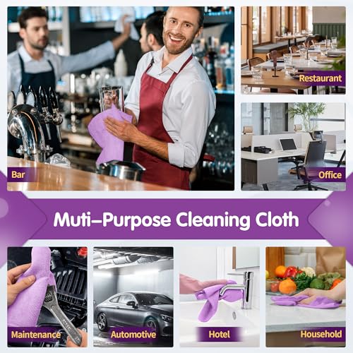 Purple Microfiber Cleaning Cloth (8 Count)