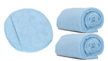 Microfiber Applicator Sponge & 2 16in Towels
