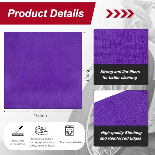 200 Pcs Microfiber Cleaning Cloth 16x16 Inch Microfiber Towels for Car Ultra Absorbent Cleaning Rags Reusable Lint Free Streak Free Detailing Towel for Car Washing Drying Dusting (200 Count)