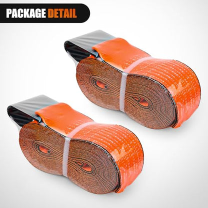 Truck Straps 4" x 30' Heavy Duty Tie Down with Flat Hooks (2 Count)