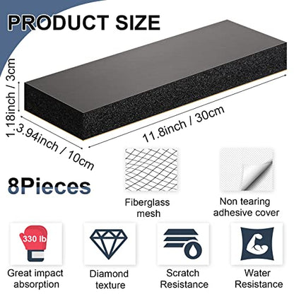 8 Pack Garage Wall Protector for Car Doors Garage Bumpers for Parking Car Self Adhesive Wall Guard Anti Collision EVA Foam Pole Padding for Warehouse Parking (8 Count)