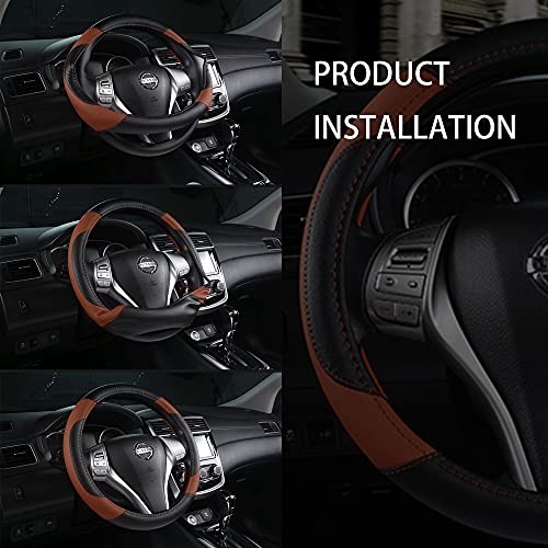 Leather Car Steering Wheel Cover