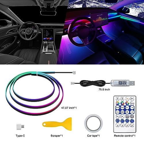 Dreamcolor Acrylic Interior Car LED Strip Light with USB