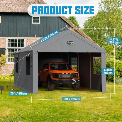 12x20 Heavy Duty Carport Canopy