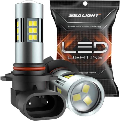 H10/9145/9140 LED Fog Light Bulbs, 6000K Xenon White, 27 SMD Chips, 360-degree Illumination, Non-polarity, Pack of 2 (2 Count)