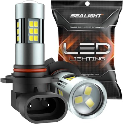 H10/9145/9140 LED Fog Light Bulbs, 6000K Xenon White, 27 SMD Chips, 360-degree Illumination, Non-polarity, Pack of 2 (2 Count)