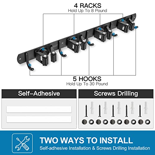 2 Pack Broom Holder Wall Mount (2 Count)