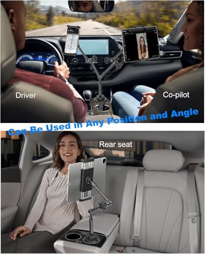 Heavy Duty Cup Holder Tablet Mount wiht Adjustment Metal Arm