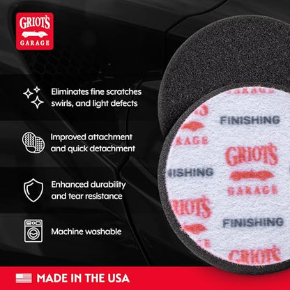 3" Black Foam Finishing Pads for Car Polishing and Detailing (3 Count)