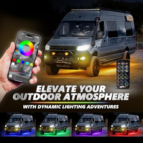 Aura Pro RGB Aluminum RV Underglow Lights with App & Remote Control (6 Count)