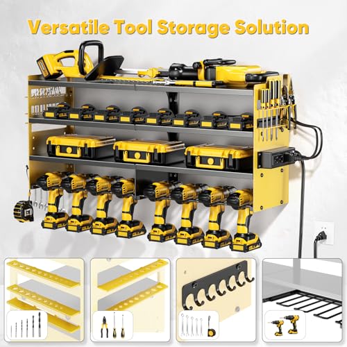 Large Power Tool Organizer Wall Mount with Charging Station