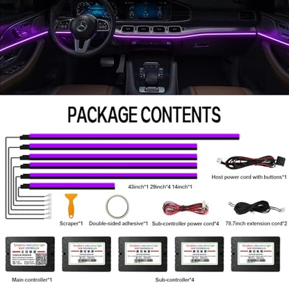 RGB Acrylic Ambient Lighting Car Lights