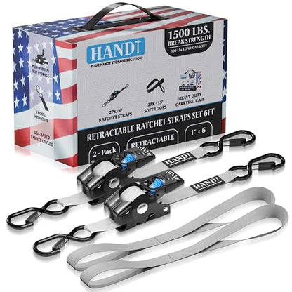 USA Based Retractable Ratchet Straps (2 Count)