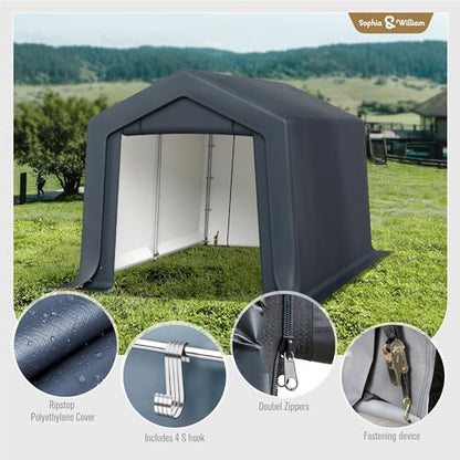 Carport Storage Shed 8x12 Portable Heavy Duty Shelter