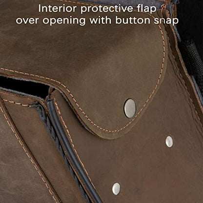 Naked Cowhide Leather Motorcycle Saddle Bags Throw Over Saddlebags (2 Count)