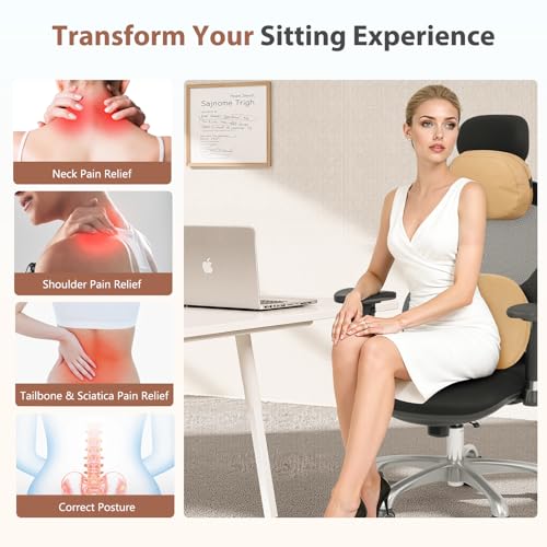 Car Headrest and Lumbar Support Pillow for Car Office Chair
