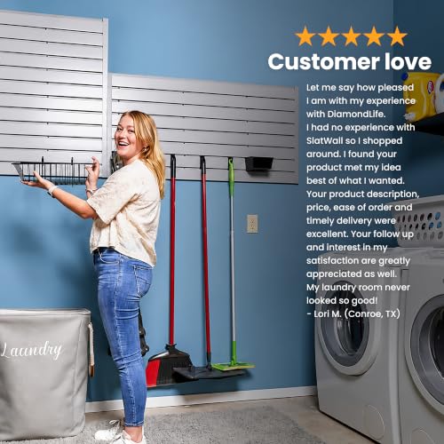 Heavy Duty 4'H X 4'W PVC Garage SlatWall Storage System