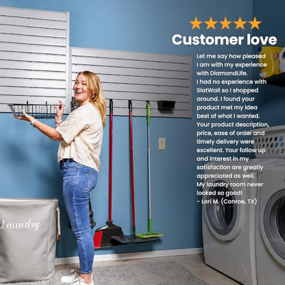 Heavy Duty 4'H X 4'W PVC Garage SlatWall Storage System