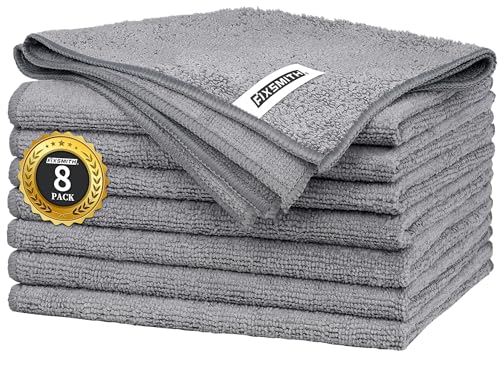 Grey Microfiber Cleaning Cloth (8 Count)
