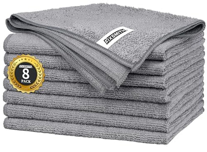 Grey Microfiber Cleaning Cloth (8 Count)