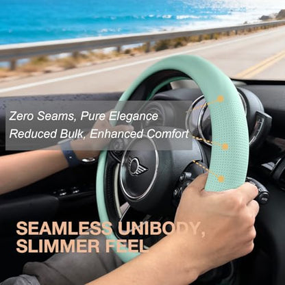 Nappa Leather Steering Wheel Cover Universal 14.5