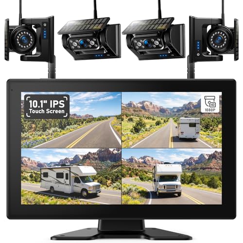3 Wireless Backup Camera Solar Magentic Cameras with 7" DVR 1080P Touchscreen Monitor