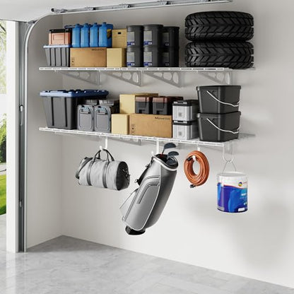 2 Pack Garage Shelving with Hooks (2 Count)