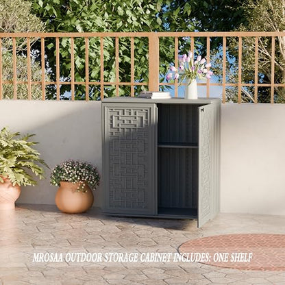 Indoor Outdoor Storage Cabinet Waterproof with Shelf