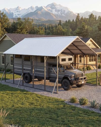 20x25 ft Vertical Roof RV Metal Carport
