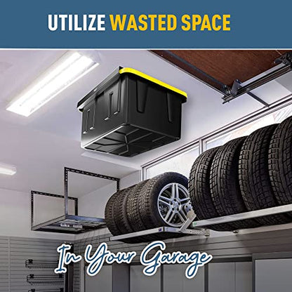 Heavy Duty Overhead Garage Storage Rack for 1 Bin. Adjustable Width