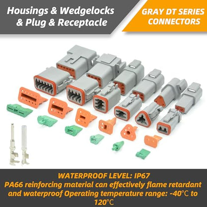 2 Sets 8 Pin DT Waterproof Connector Kit