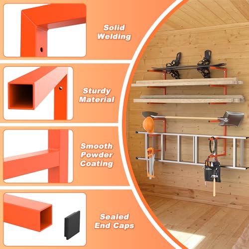 Lumber Storage Rack Wall Mount Wood Storage Racks (4 Count)