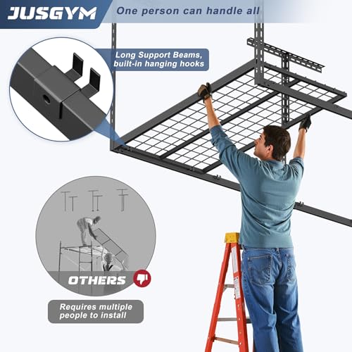 4X8FT Overhead Garage Storage Rack 750LBS Capacity