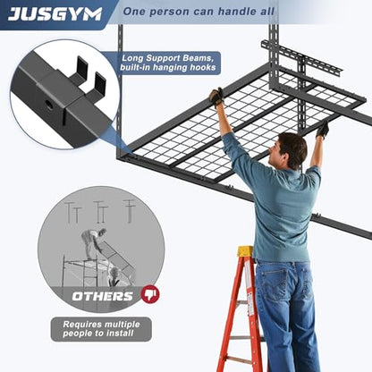 4X8FT Overhead Garage Storage Rack 750LBS Capacity