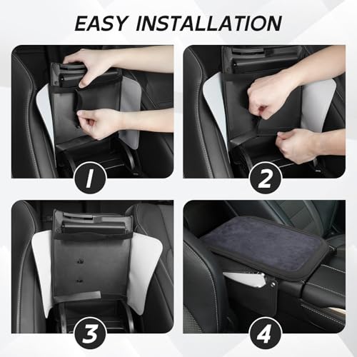 Car Leather Center Console Cover with 2 Storage Bags
