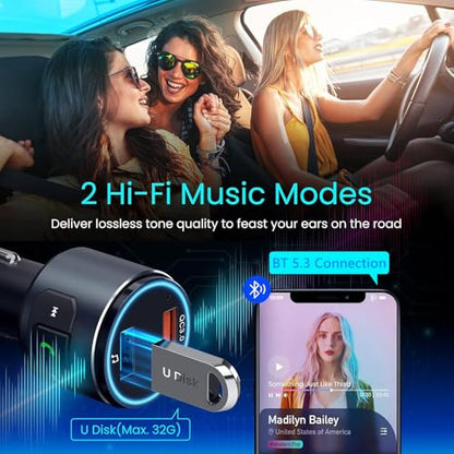 Upgraded V5.3 FM Bluetooth Transmitter