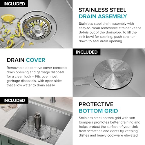 Stainless Steel 21 in Undermount Kitchen Sink KWU111