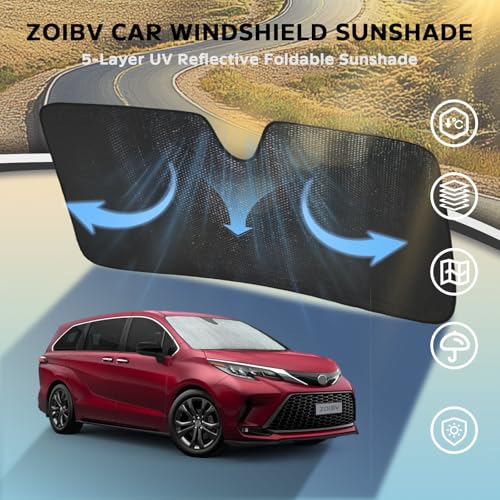Car Windshield Sun Shade for Toyota Sienna 2021