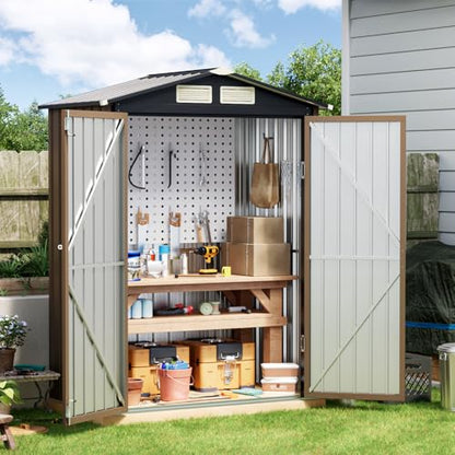 Outdoor Steel Storage Shed with Floor Frame 5 x 3 ft