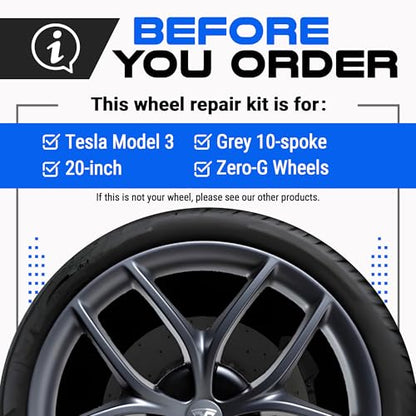 Premium Tesla Wheel Curb Rash Repair Kit for Model 3 20